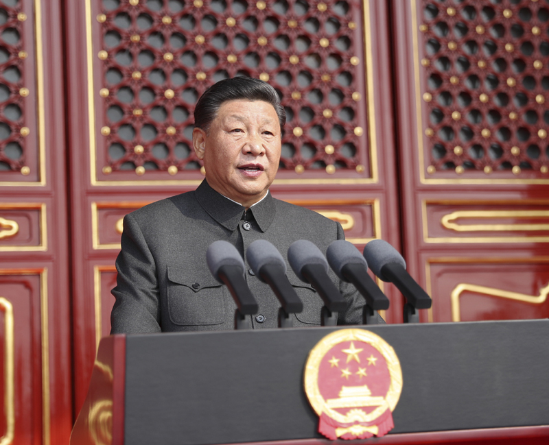 10月1日上午，慶祝中華人民共和國(guó)成立70周年大會(huì)在北京天安門廣場(chǎng)隆重舉行。中共中央總書記、國(guó)家主席、中央軍委主席習(xí)近平發(fā)表重要講話。