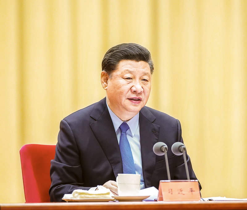 2019年5月31日，“不忘初心、牢記使命”主題教育工作會(huì)議在北京召開。中共中央總書記、國家主席、中央軍委主席習(xí)近平出席會(huì)議并發(fā)表重要講話。 新華社記者 鞠鵬/攝